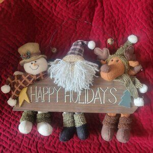 Dandee Holiday Wall Hanging Decor With Snowman Santa & Reindeer
